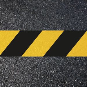 Bandes thermocollées de signalisation jaune/noir